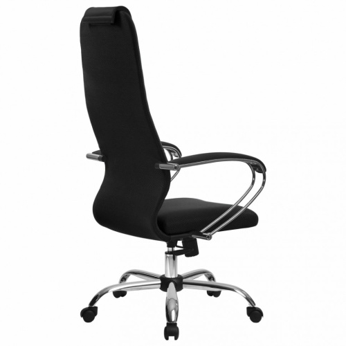 Кресло офисное Metta SU-B-10 ткань/сетка, черное, хром фото 7